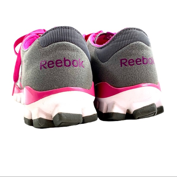 Reebok Realflex Grey / Pink Trainers Running Shoes - Picture 4 of 7
